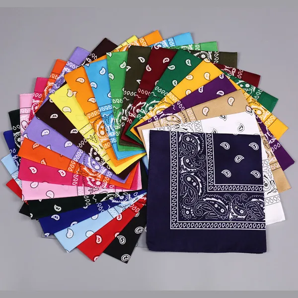 Polyester Paisley cashew flower square scarf magic outdoor riding hip hop style headscarf
