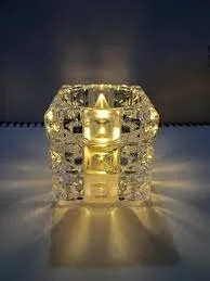 transparent acrylic crystal block LED tea light candle
