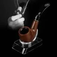 Wooden Smoking Pipe with Stand