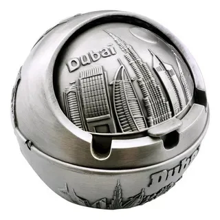 Ashtray Vintage Embossed Dubai Style Smoking Tray Holder Cigarette Ashtray Lid Tabletop Home Decorations