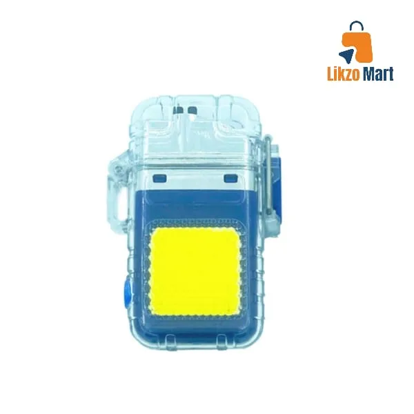 New Multifunctional Lighter Flashlight Mini Keychain Light Rechargeable Lighting Outdoor Warning Light Strong Light
