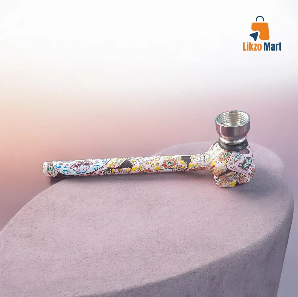 Pipa Metal y Vidrio Larga Calavera 🔥