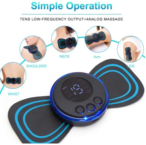 EMS Mini Neck Pulse Massager Electric LCD Display
