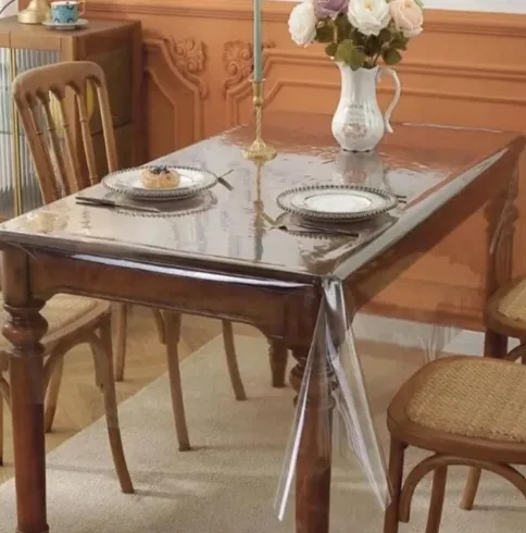 transparent 6-seater waterproof PVC dining table cover