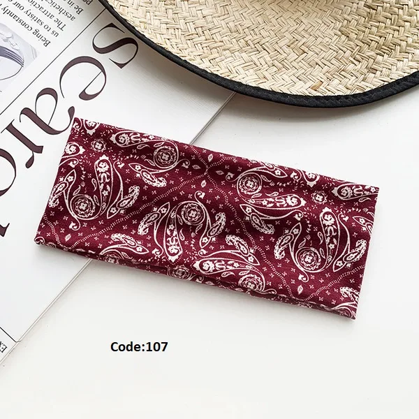 European and American Hair Band Bohemian Cashew Yoga Sports Hair Band Antiperspirant Sweat Absorbent Stingy Cotton Headband Knot Headband