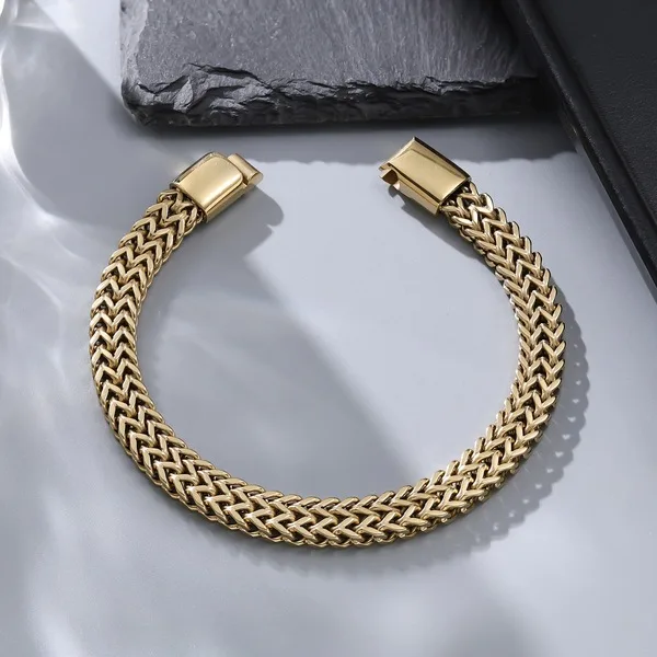 Stainless Steel Bracelet Hip-Hop Men's New Ins Accessible Luxury High-End Non-Fading Titanium Steel Bracelet Chain