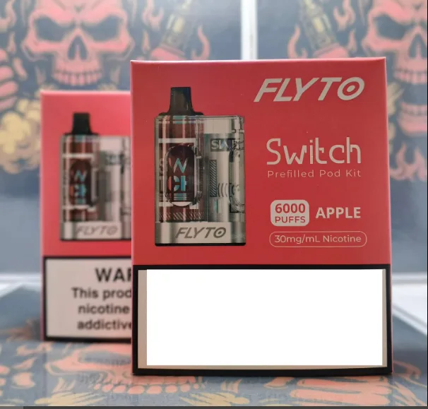Flyto Switch 6000 Puffs apple Disposable Pod Kit – Rechargeable, 8ml E-liquid, Type-C Charging | Full Kit