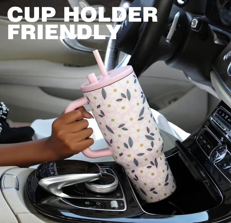 stainless steel insulated travel tumblers with handles and straws