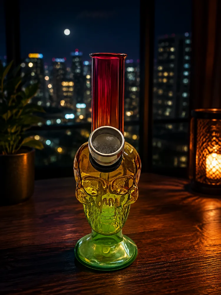Skull Shaped Glass Water Pipe
