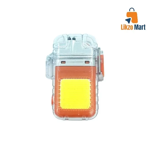 New Multifunctional Lighter Flashlight Mini Keychain Light Rechargeable Lighting Outdoor Warning Light Strong Light