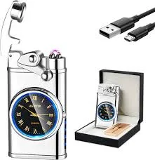 GADATOP Electric Rechargeable USB Lighter - Personalized Creative Rocker, Windproof Flameless Double Arc Plasma with Gift Box (Black)