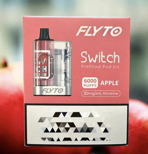 Flyto Switch apple 6000 Puffs Disposable Pod Kit – Rechargeable, 8ml E-liquid, Type-C Charging