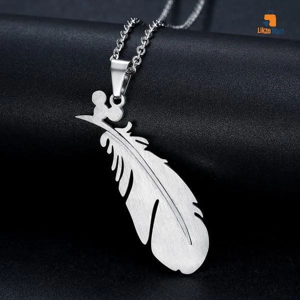 Feather Leaves Diamond Pendant Necklace 💎