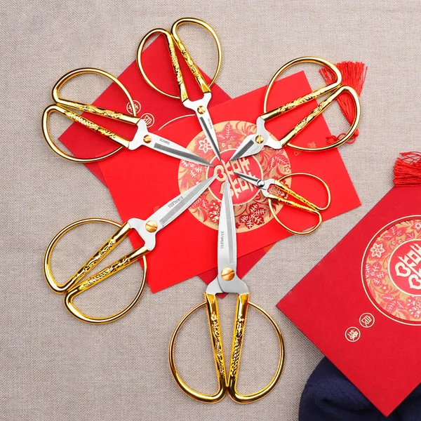 Gold Dragon Phoenix Bonsai Scissors Wedding Shears Home Office Cutting Tool
