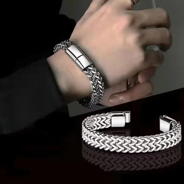 Stainless Steel Bracelet Hip-Hop Men's New Ins Accessible Luxury High-End Non-Fading Titanium Steel Bracelet Chain