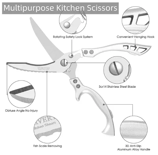 heavy-duty stainless steel chicken bone scissors