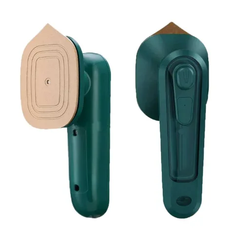 Portable mini handheld dry and steam iron featuring a water spray function